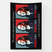 Kamala Harris 2024 Pop Art niet terug naar buiten Spandoek (Verticaal)