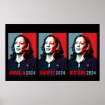 Kamala Harris 2024 Pop Kunstdrieluik Geschiedenis Poster<br><div class="desc">Kamala Harris 2024 Verkiezingscampagne pop art style poster van de kandidaat in drieluik met tekst. Ideaal om de democraat Kamala Harris te steunen voor president.</div>