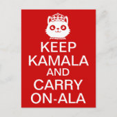 Kamala Harris 2024 President Blijf kalm Doorgaan Briefkaart (Voorkant)
