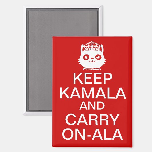 Kamala Harris 2024 President Blijf kalm Doorgaan Magneet (Voorkant / Achterkant)