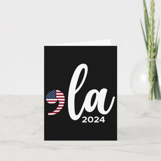 Kamala Harris 2024 President Comma La Funny Kaart (Voorkant)