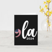 Kamala Harris 2024 President Comma La Funny Kaart (Gele Bloem)