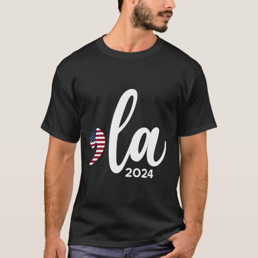 Kamala Harris 2024 President Comma La Funny T-shirt (Voorkant)