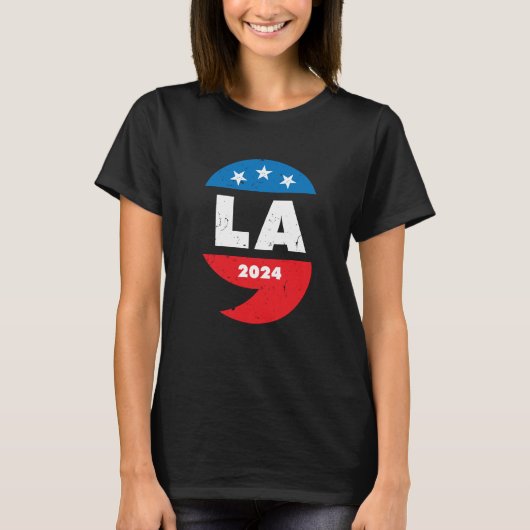 Kamala Harris 2024 President Comma La T-shirt (Voorkant)