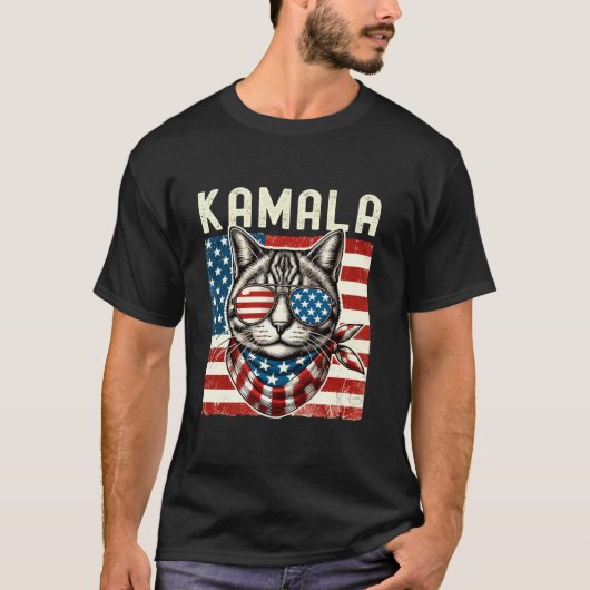 Kamala Harris 2024 President Kamala Cat Lady 2024 T-shirt (Voorkant)