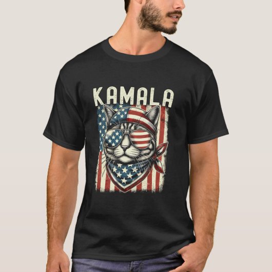 Kamala Harris 2024 President Kamala Cat Lady 2024 T-shirt (Voorkant)