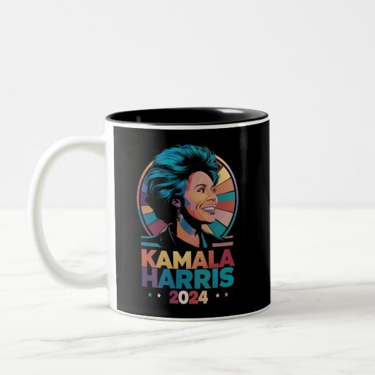 Kamala Harris 2024 President Kamala Tweekleurige Koffiemok (Links)