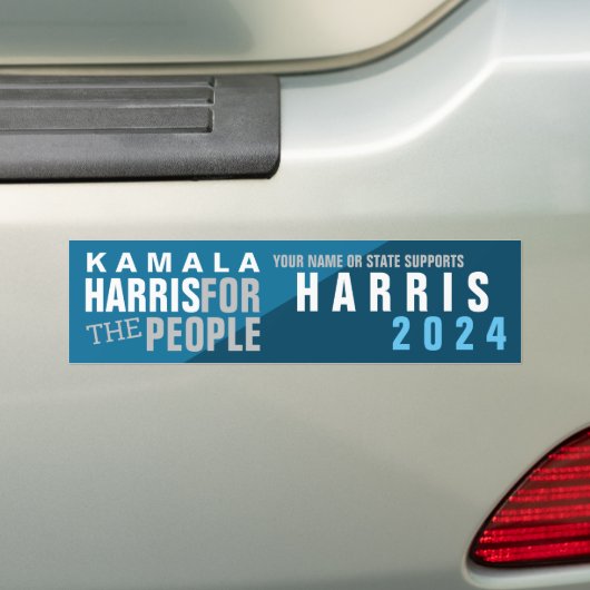 Kamala Harris 2024 President Stem Blauw Twee Toon Bumpersticker (Op auto)