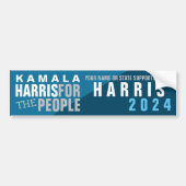 Kamala Harris 2024 President Stem Blauw Twee Toon Bumpersticker (Voorkant)