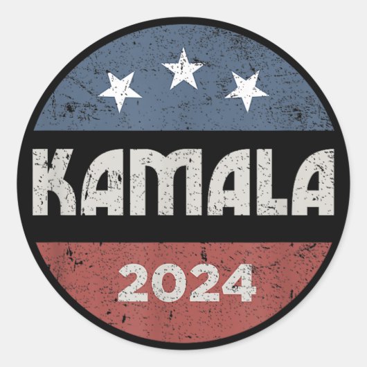 Kamala Harris 2024 presidentsverkiezingen Ronde Sticker (Voorkant)
