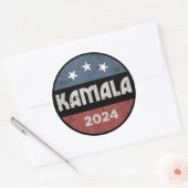 Kamala Harris 2024 presidentsverkiezingen Ronde Sticker (Envelop)