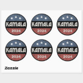 Kamala Harris 2024 presidentsverkiezingen Ronde Sticker (Vel)