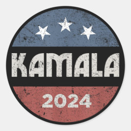 Kamala Harris 2024 presidentsverkiezingen Ronde Sticker