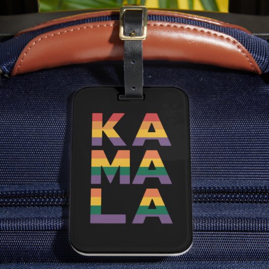 Kamala Harris 2024 Rainbow Flag Gay Pride LGBT Bagagelabel (Voorkant Insitu 2)