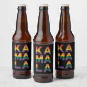 Kamala Harris 2024 Rainbow Flag Gay Pride LGBT Bier Etiket (Flessen)
