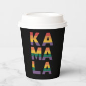 Kamala Harris 2024 Rainbow Flag Gay Pride LGBT Papieren Bekers (Voorkant)