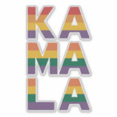 Kamala Harris 2024 Rainbow Flag Gay Pride LGBT Sticker (Voorkant)