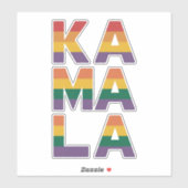 Kamala Harris 2024 Rainbow Flag Gay Pride LGBT Sticker (Vel)