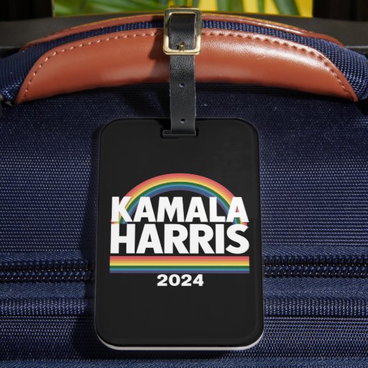 Kamala Harris 2024 Rainbow Gay Pride LGBT Verkiezi Bagagelabel (Voorkant Insitu 2)