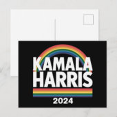Kamala Harris 2024 Rainbow Gay Pride LGBT Verkiezi Briefkaart (Voorkant / Achterkant)