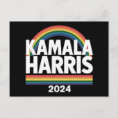 Kamala Harris 2024 Rainbow Gay Pride LGBT Verkiezi Briefkaart (Voorkant)