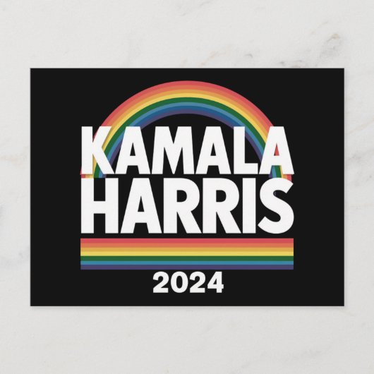 Kamala Harris 2024 Rainbow Gay Pride LGBT Verkiezi Briefkaart (Voorkant)