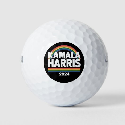 Kamala Harris 2024 Rainbow Gay Pride LGBT Verkiezi Golfballen (Voorkant)