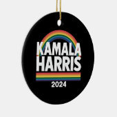 Kamala Harris 2024 Rainbow Gay Pride LGBT Verkiezi Keramisch Ornament (Rechts)