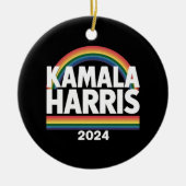 Kamala Harris 2024 Rainbow Gay Pride LGBT Verkiezi Keramisch Ornament (Voorkant)