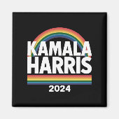 Kamala Harris 2024 Rainbow Gay Pride LGBT Verkiezi Magneet (Voorkant)