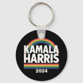 Kamala Harris 2024 Rainbow Gay Pride LGBT Verkiezi Sleutelhanger (Voorkant)