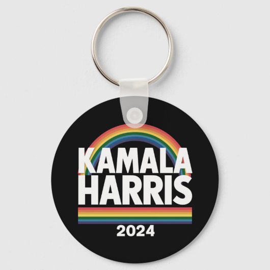 Kamala Harris 2024 Rainbow Gay Pride LGBT Verkiezi Sleutelhanger (Voorkant)