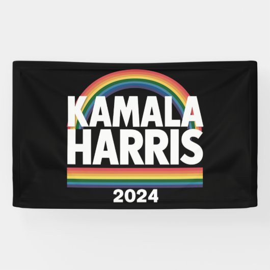 Kamala Harris 2024 Rainbow Gay Pride LGBT Verkiezi Spandoek (Horizontaal)