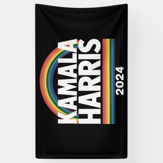 Kamala Harris 2024 Rainbow Gay Pride LGBT Verkiezi Spandoek (Verticaal)