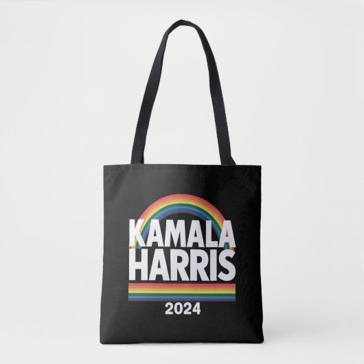 Kamala Harris 2024 Rainbow Gay Pride LGBT Verkiezi Tote Bag (Voorkant)