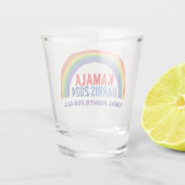 Kamala Harris 2024 Rainbow LGBTQ Rechten Shot Glas (Achterkant)