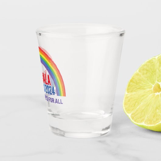Kamala Harris 2024 Rainbow LGBTQ Rechten Shot Glas (Rechts)