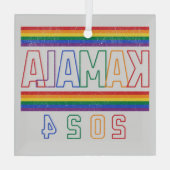 Kamala Harris 2024 Rainbow LGBTQ Retro Glas Ornament (Achterkant)