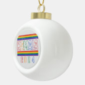 Kamala Harris 2024 Rainbow LGBTQ Retro Keramische Bal Ornament (Rechts)