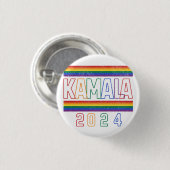 Kamala Harris 2024 Rainbow LGBTQ Retro Ronde Button 3,2 Cm (Voorkant /achterkant)
