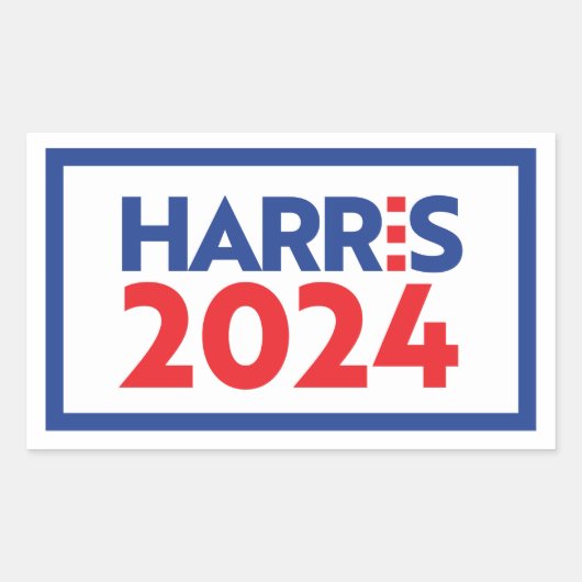 Kamala Harris 2024 Rechthoekige Sticker (Voorkant)