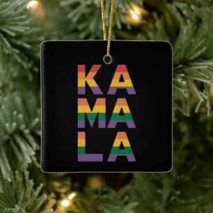 Kamala Harris 2024 Regenboogvlag Gay Pride LGBT Keramisch Ornament