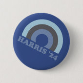 Kamala Harris 2024 Retro Rainbow Ronde Button 5,7 Cm (Voorkant)