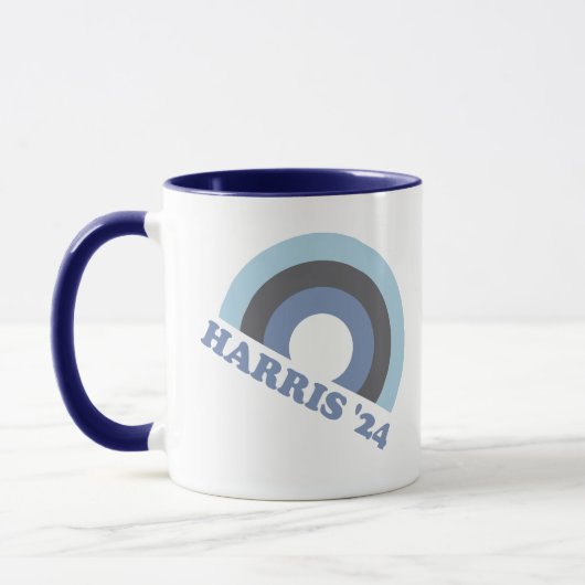 Kamala Harris 2024 Retro Regenboog  Mok (Links)