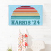 Kamala Harris 2024 Retro Sunset  Spandoek (Insitu)