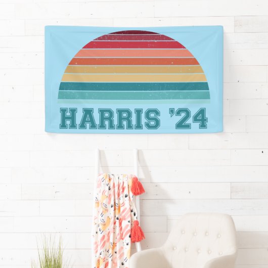 Kamala Harris 2024 Retro Sunset Spandoek (Insitu)
