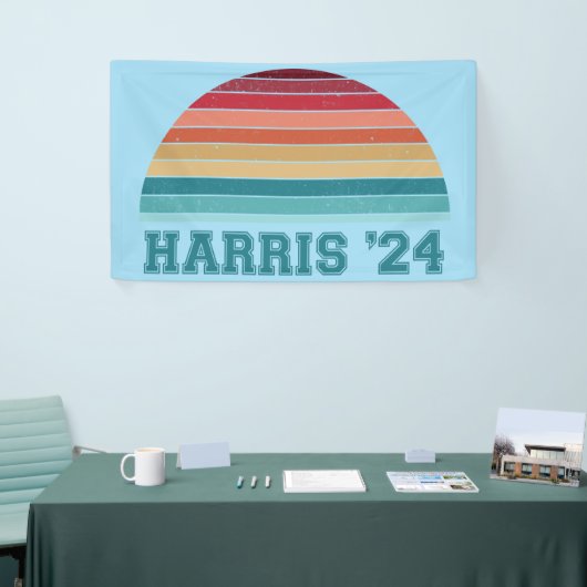 Kamala Harris 2024 Retro Sunset  Spandoek (Beurs)