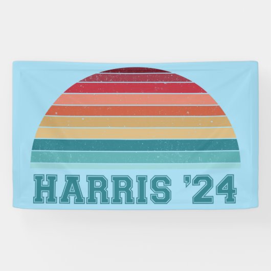 Kamala Harris 2024 Retro Sunset  Spandoek (Horizontaal)
