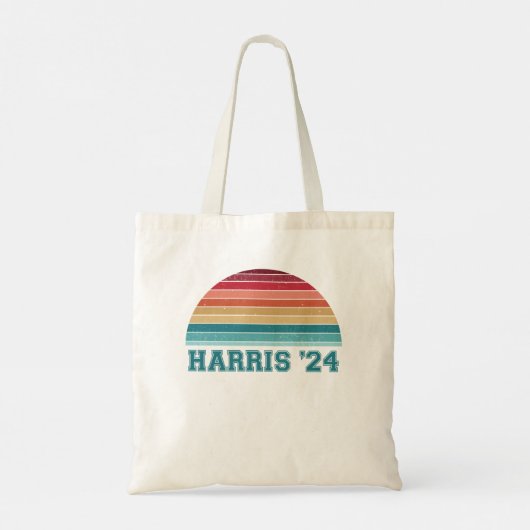 Kamala Harris 2024 Retro Sunset  Tote Bag (Achterkant)