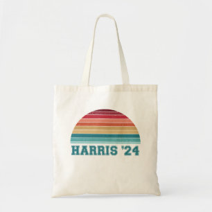 Kamala Harris 2024 Retro Sunset Tote Bag